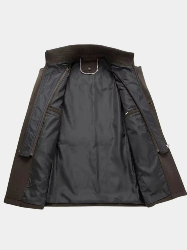 Manteau en Laine Noire Aristocratique - Viretti