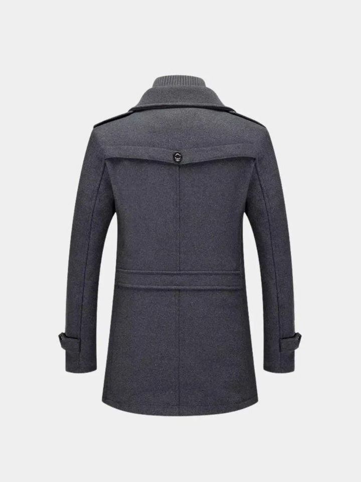 Manteau en Laine Noire Aristocratique - Viretti