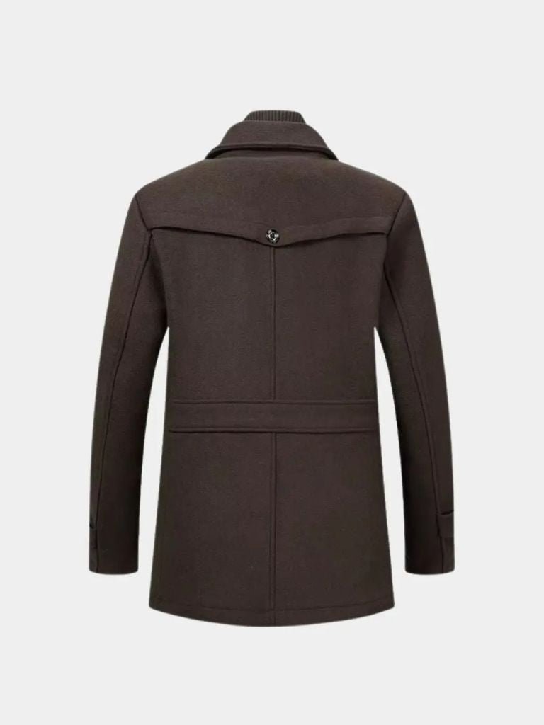 Manteau en Laine Noire Aristocratique - Viretti