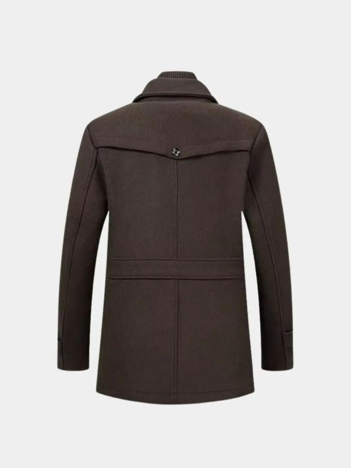 Manteau en Laine Noire Aristocratique - Viretti