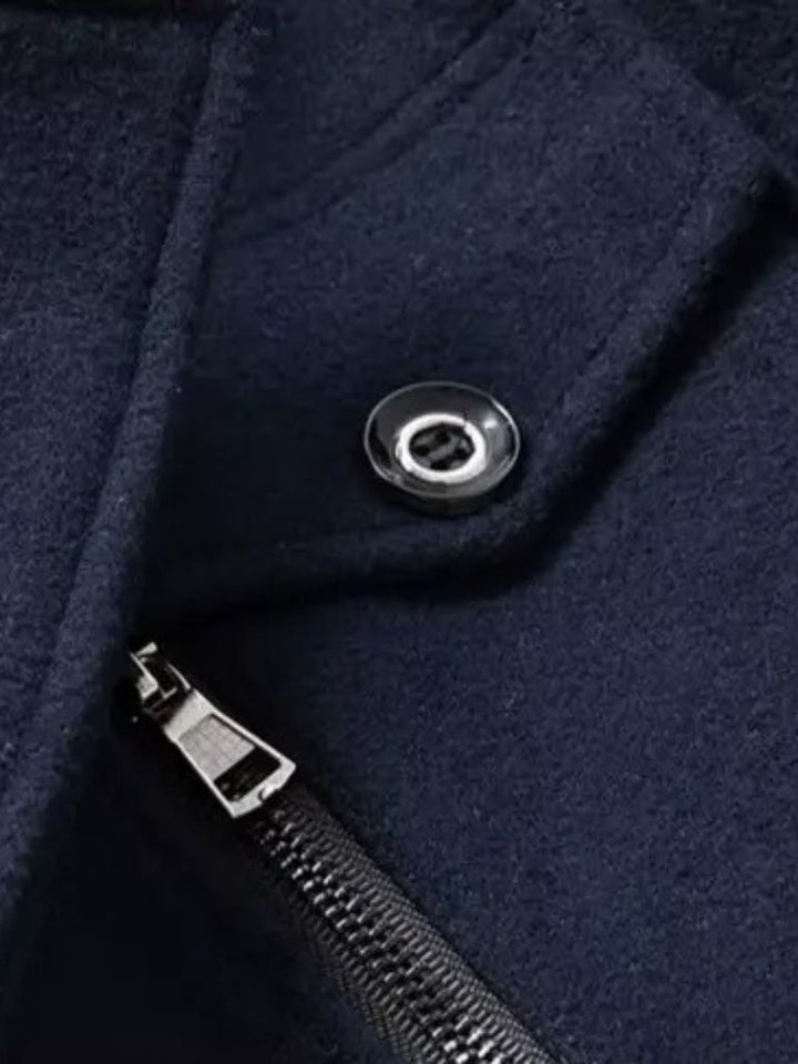 Manteau en Laine Noire Aristocratique - Viretti
