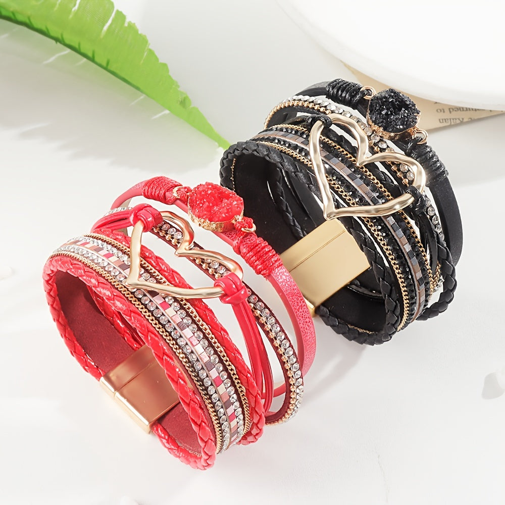 Bracelet en Cuir Multicouche Boho