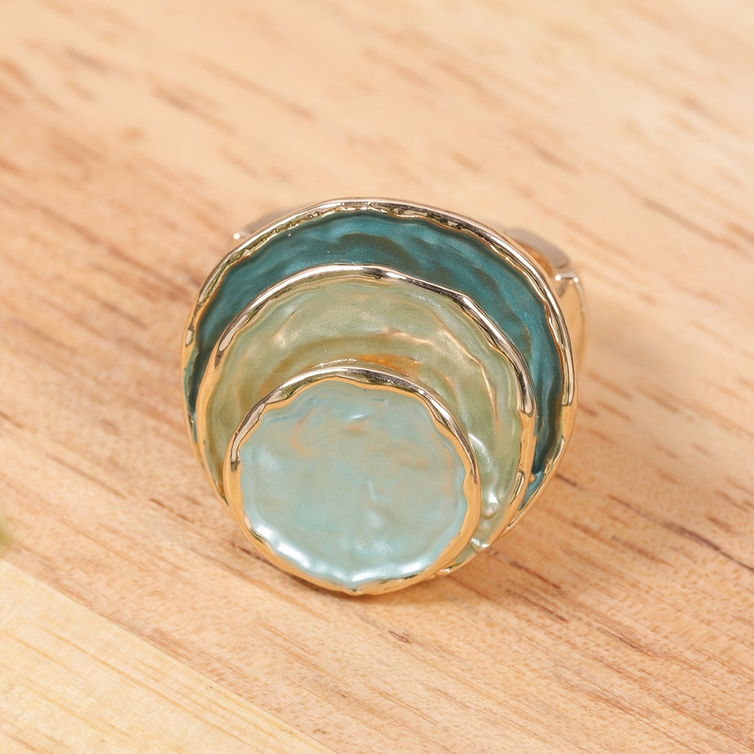 Bague émail boho à trois couches