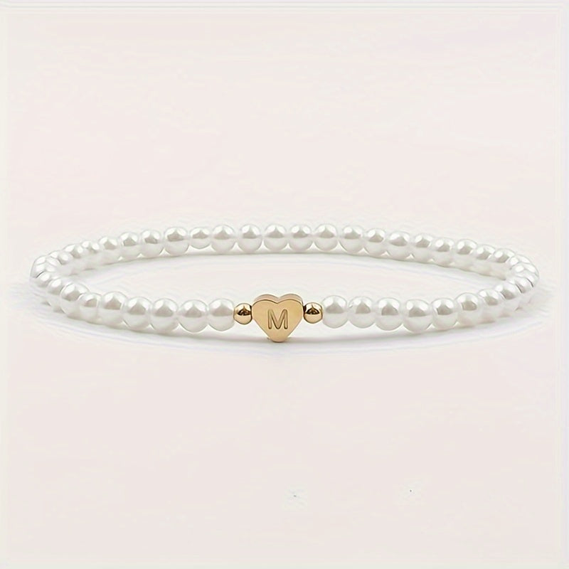 Bracelet Chic avec Initiale en Forme de Cœur (A–Z)