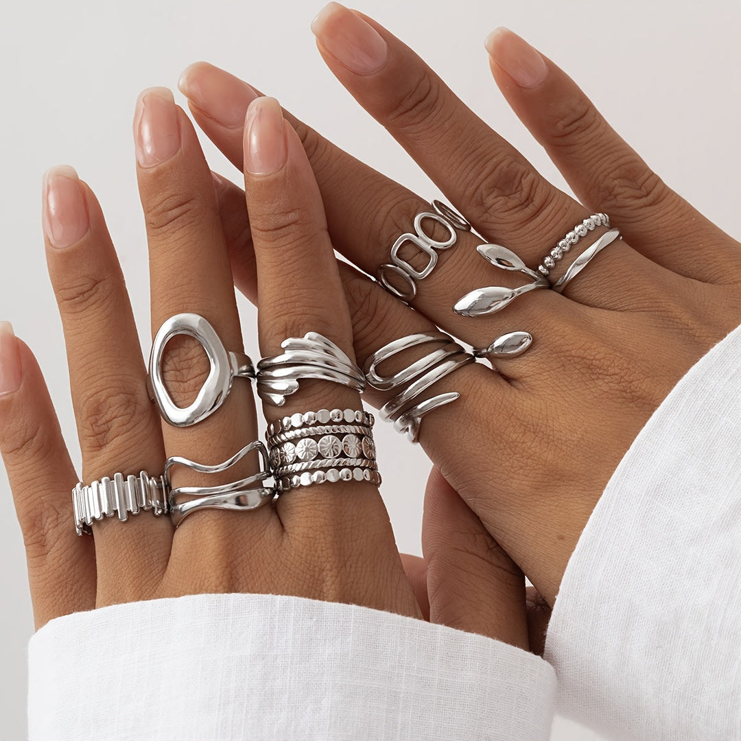 Bague vintage empilables en or blanc