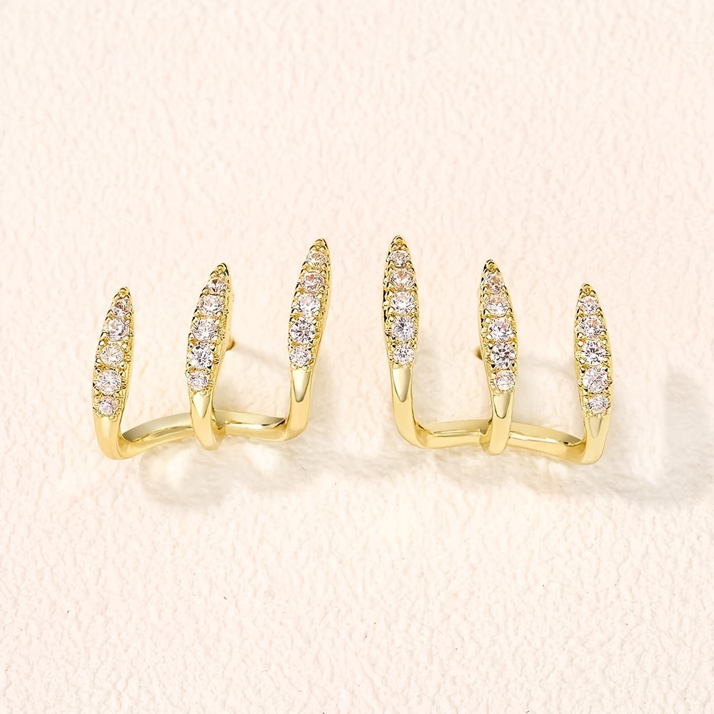 Boucles d'oreilles élégantes à double pendants