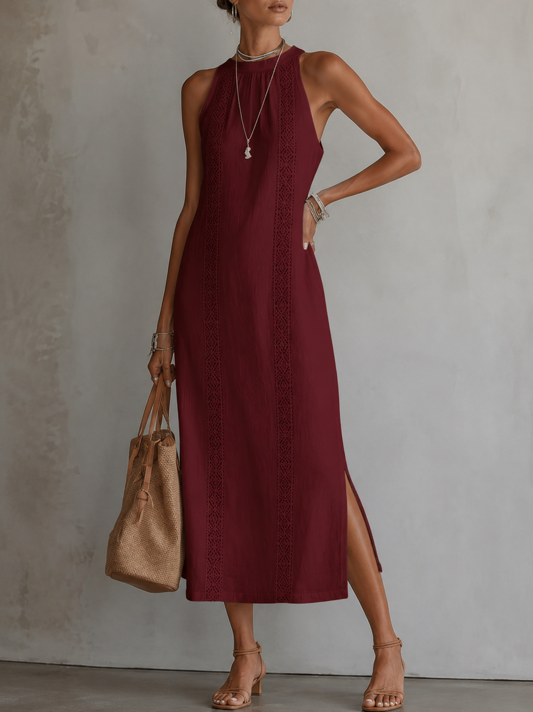 Marit | Robe brodée légère et dissimulante du ventre avec poches