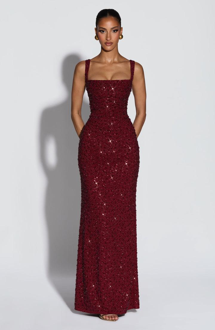 ROSALIND | Robe Maxi avec Découpe Carrée