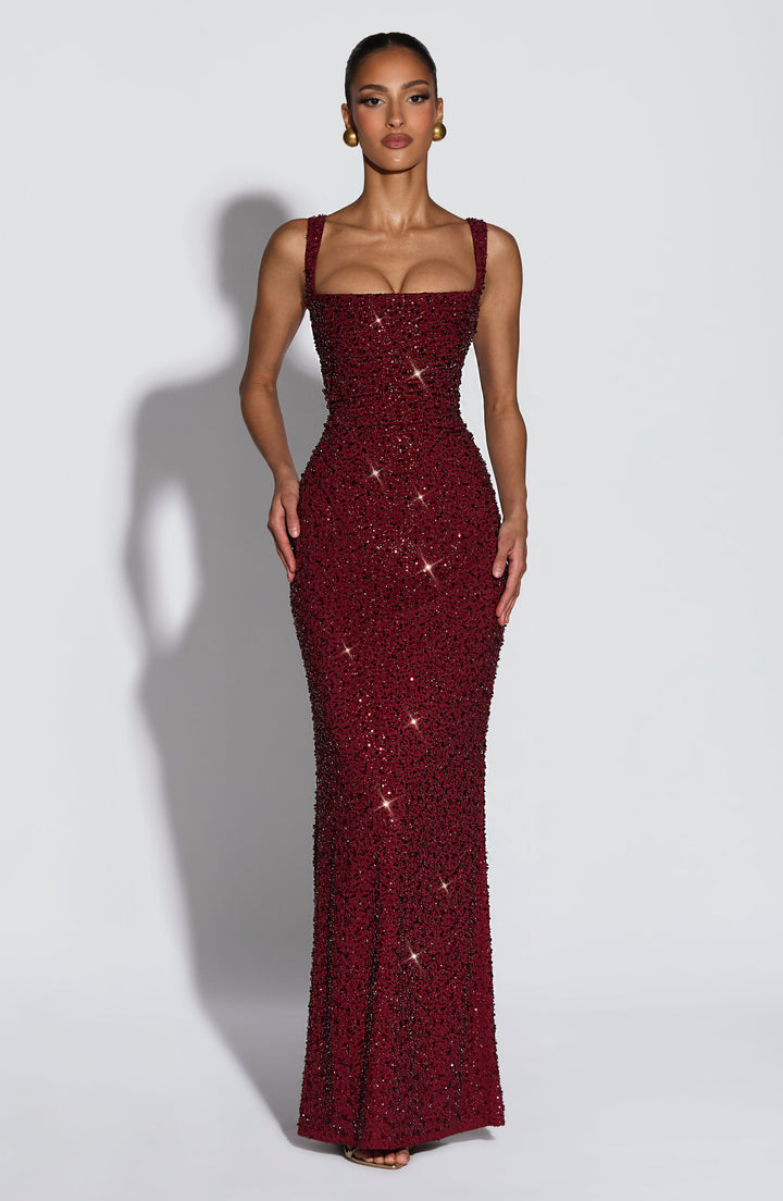 ROSALIND | Robe Maxi avec Découpe Carrée