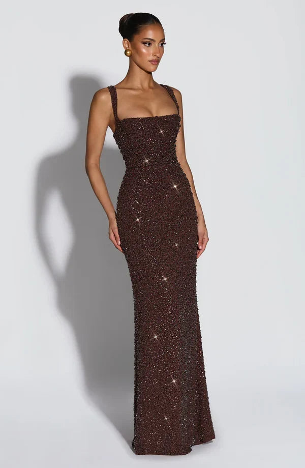 ROSALIND | Robe Maxi avec Découpe Carrée