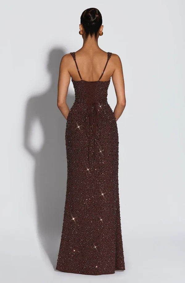 ROSALIND | Robe Maxi avec Découpe Carrée