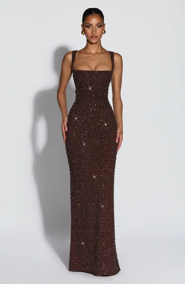 ROSALIND | Robe Maxi avec Découpe Carrée