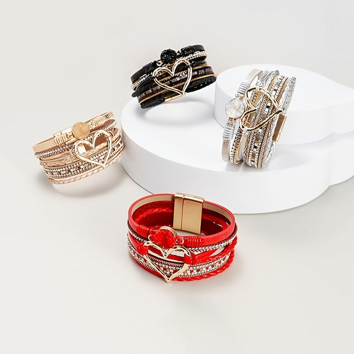 Bracelet en Cuir Multicouche Boho