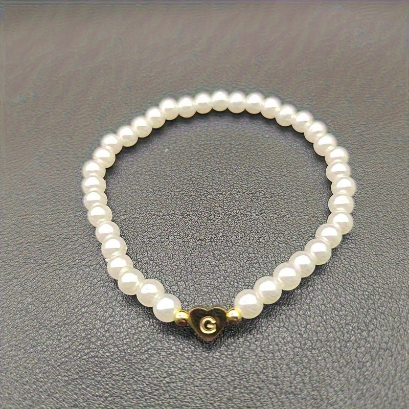 Bracelet Chic avec Initiale en Forme de Cœur (A–Z)
