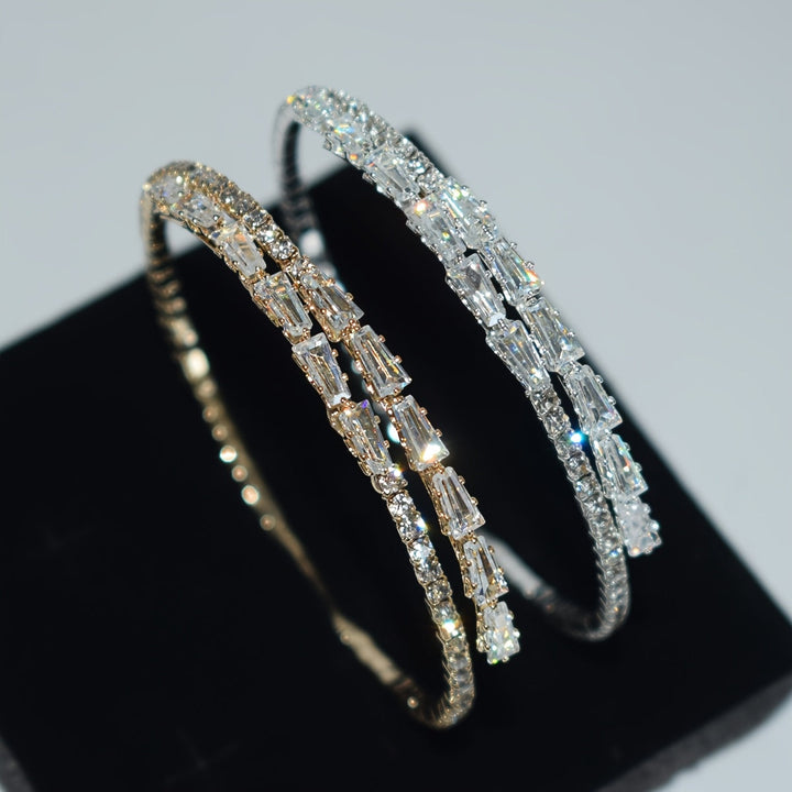 Bracelet élégant en or blanc avec zirconia cubique