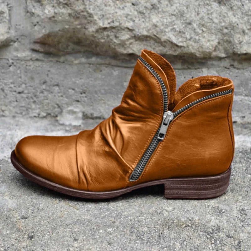 Bottines Orthopédiques en Cuir avec Zip