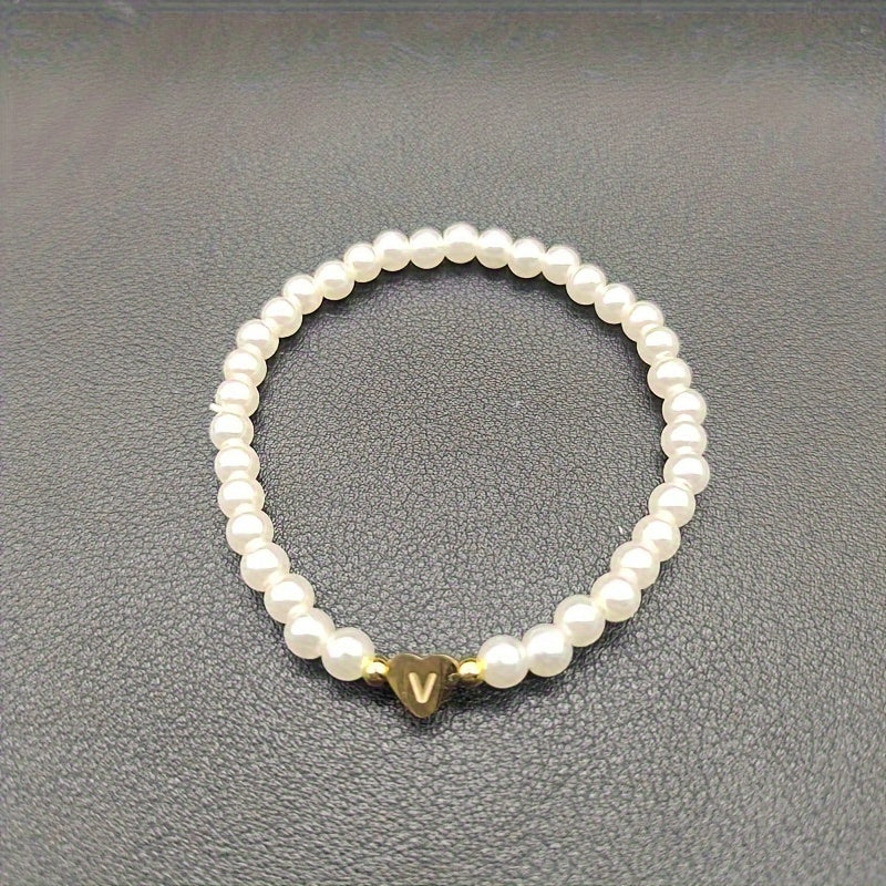Bracelet Chic avec Initiale en Forme de Cœur (A–Z)