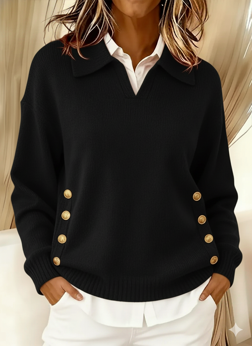 Erminia | Pull à Col Polo et Boutons
