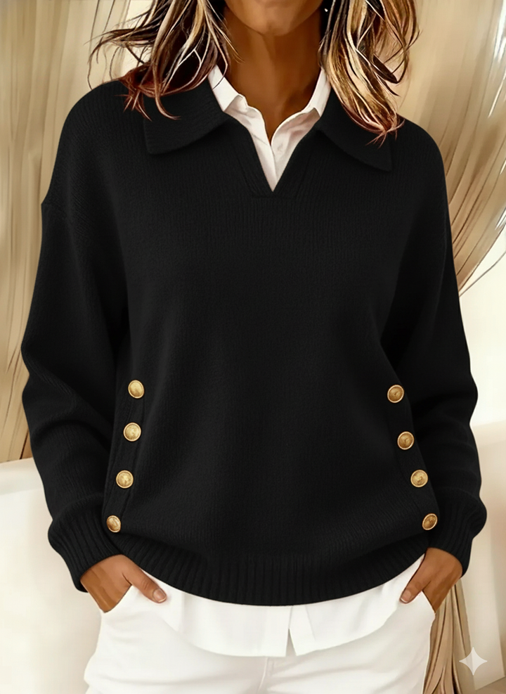 Erminia | Pull à Col Polo et Boutons