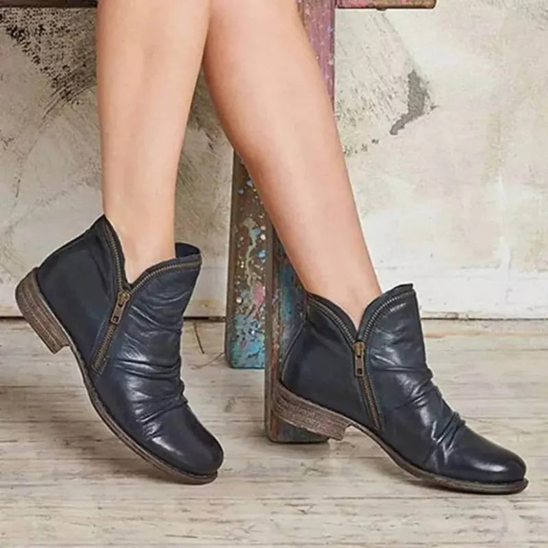 Bottines Orthopédiques en Cuir avec Zip