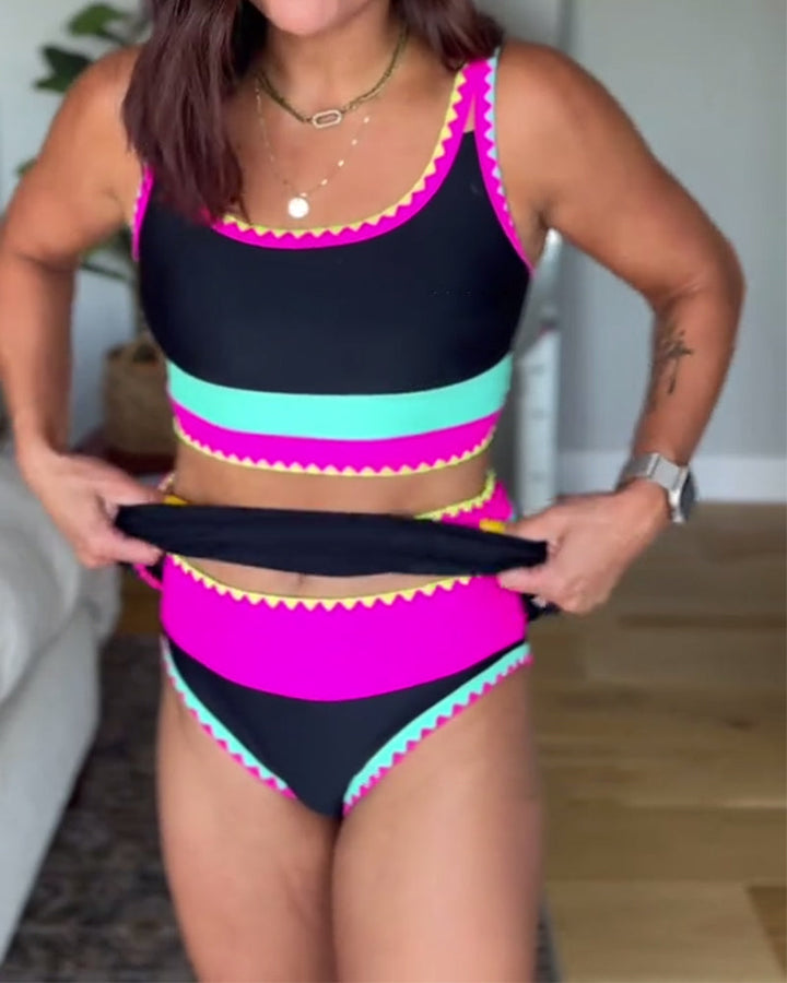 Myra | Élégant ensemble trois pièces Color Block