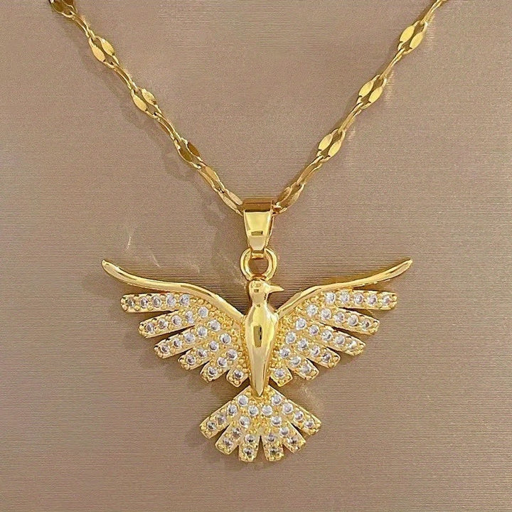 Collier Phoenix en Or Blanc avec Zirconium