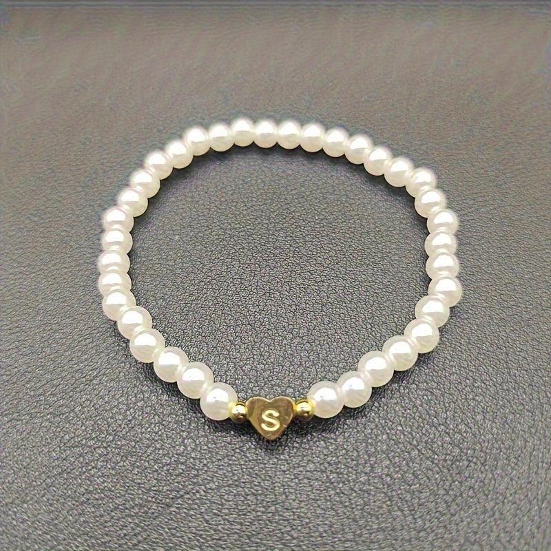 Bracelet Chic avec Initiale en Forme de Cœur (A–Z)