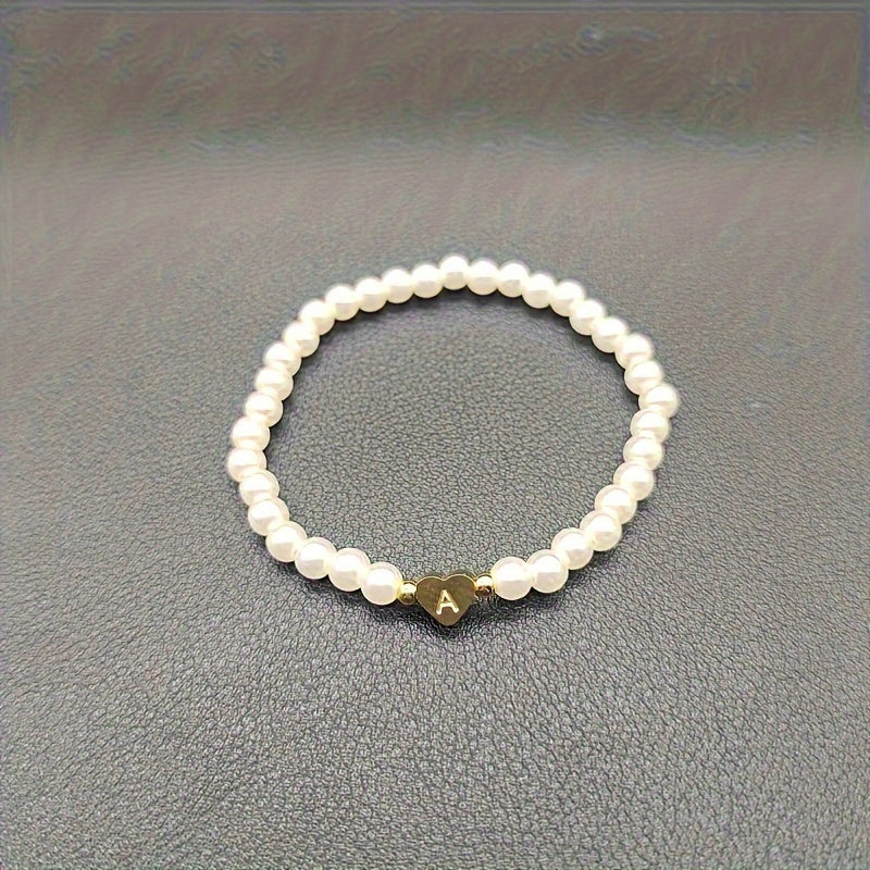 Bracelet Chic avec Initiale en Forme de Cœur (A–Z)