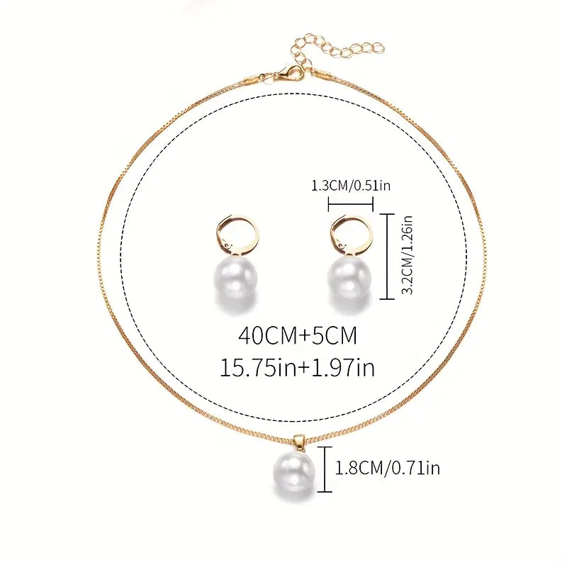 Ensemble de bijoux en perles Grace dorées élégantes
