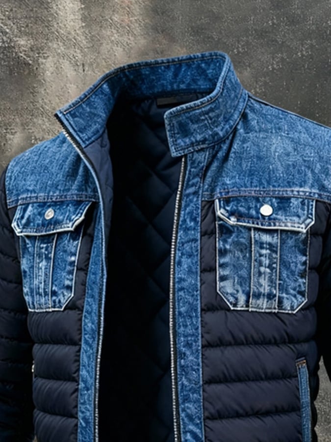 Lorenzo™ | VESTE DOUBLE EN Simili-Jean CLASSIQUE