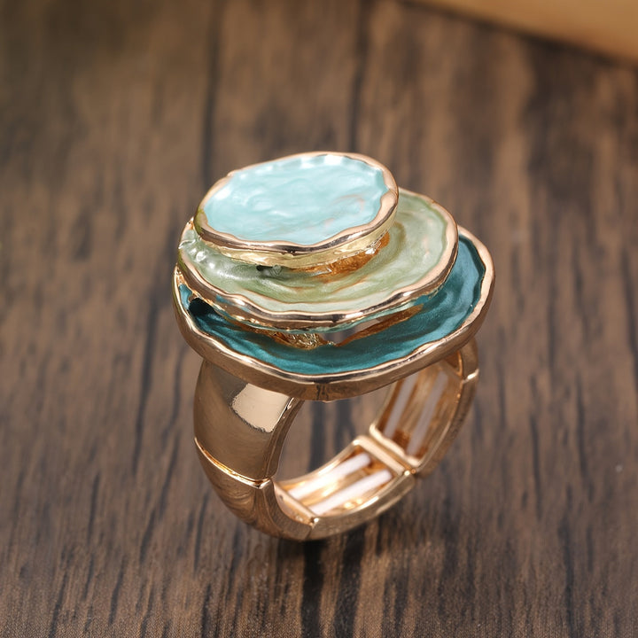Bague émail boho à trois couches