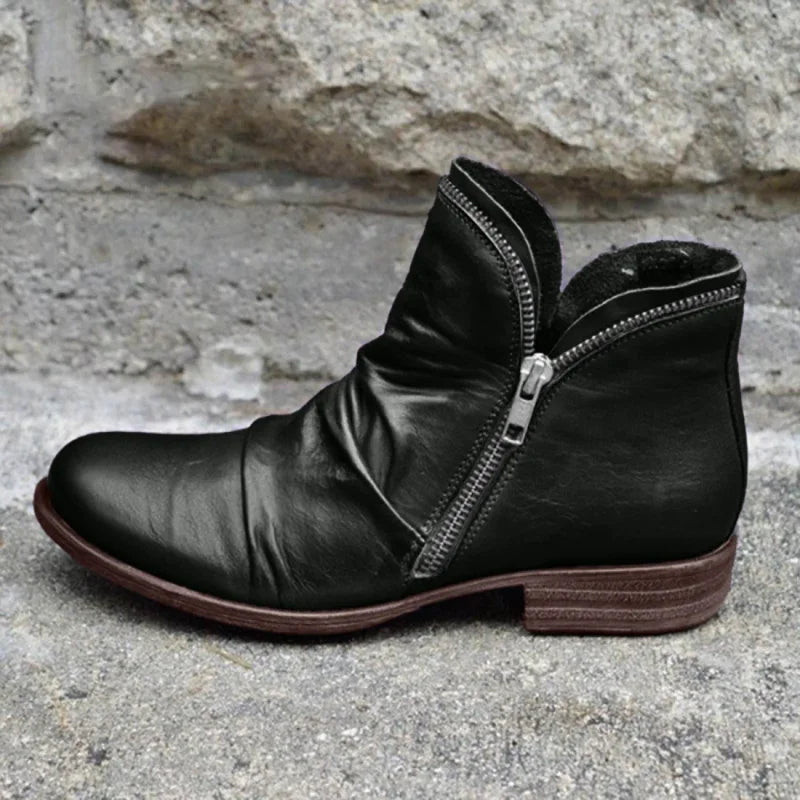 Bottines Orthopédiques en Cuir avec Zip