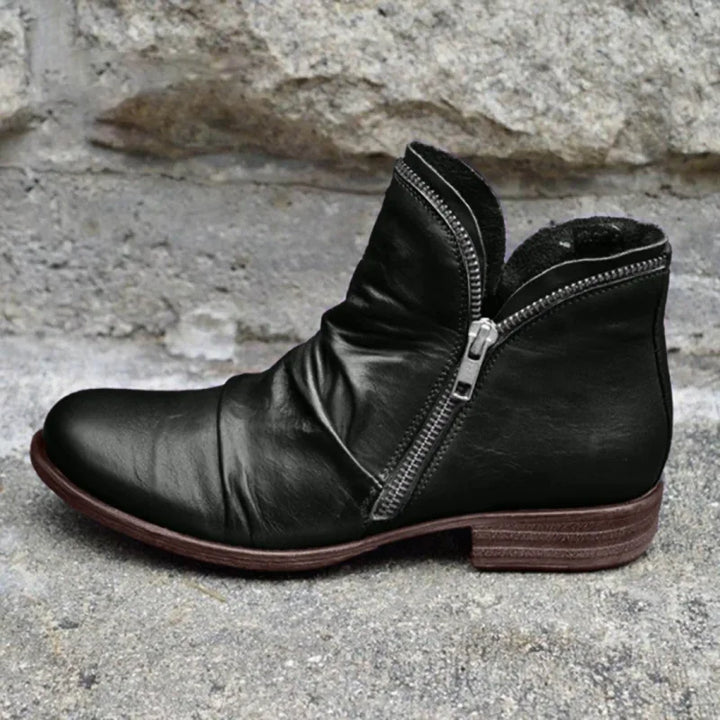 Bottines Orthopédiques en Cuir avec Zip