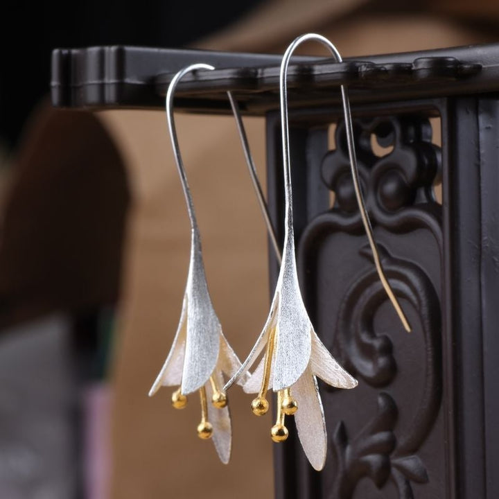 Boucles d'oreilles florales en argent exclusives