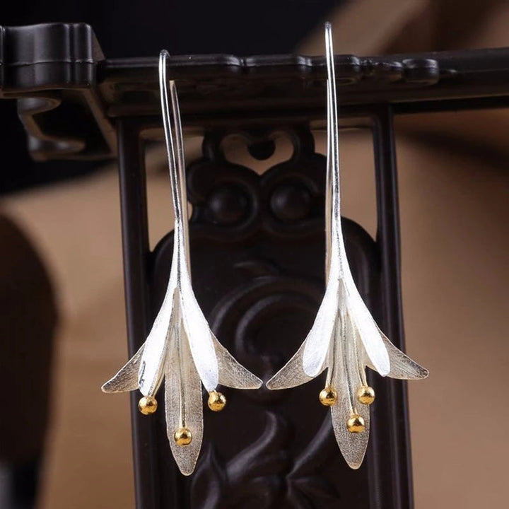 Boucles d'oreilles florales en argent exclusives