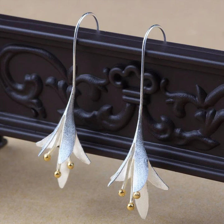 Boucles d'oreilles florales en argent exclusives