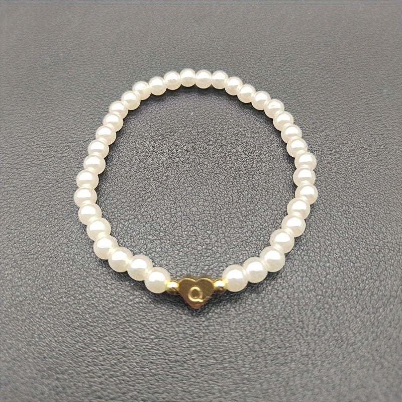Bracelet Chic avec Initiale en Forme de Cœur (A–Z)