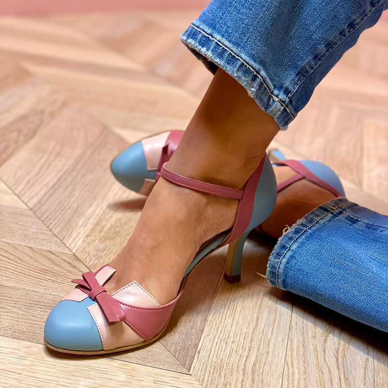 Bellarosa | Sandales colorées avec nœuds et lanières, à bout rond