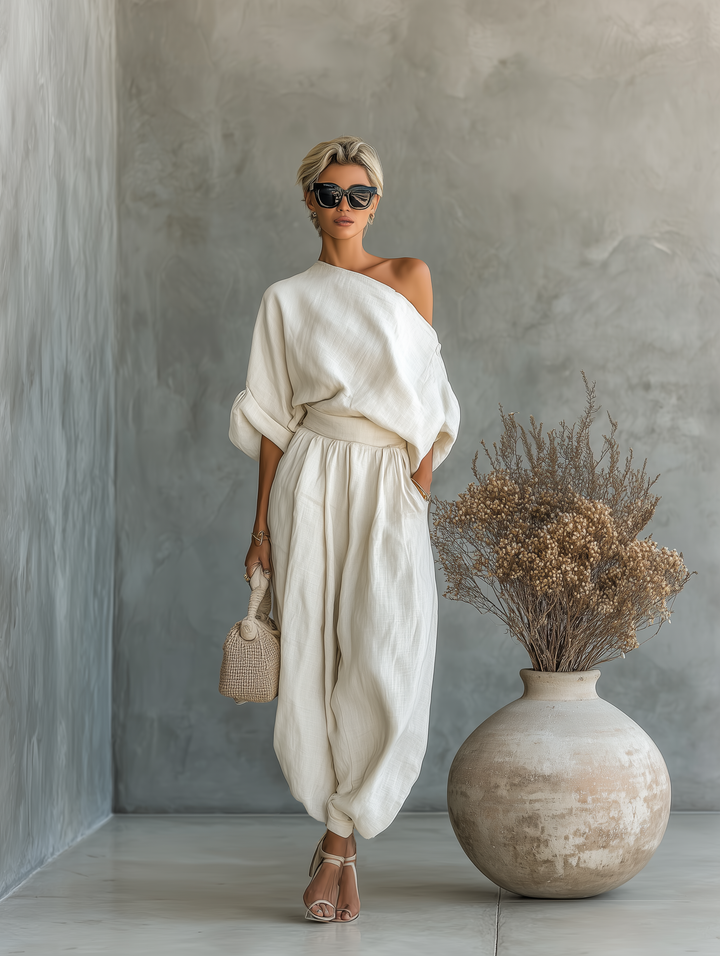 Ensemble Haut Off-Shoulder Pantalon