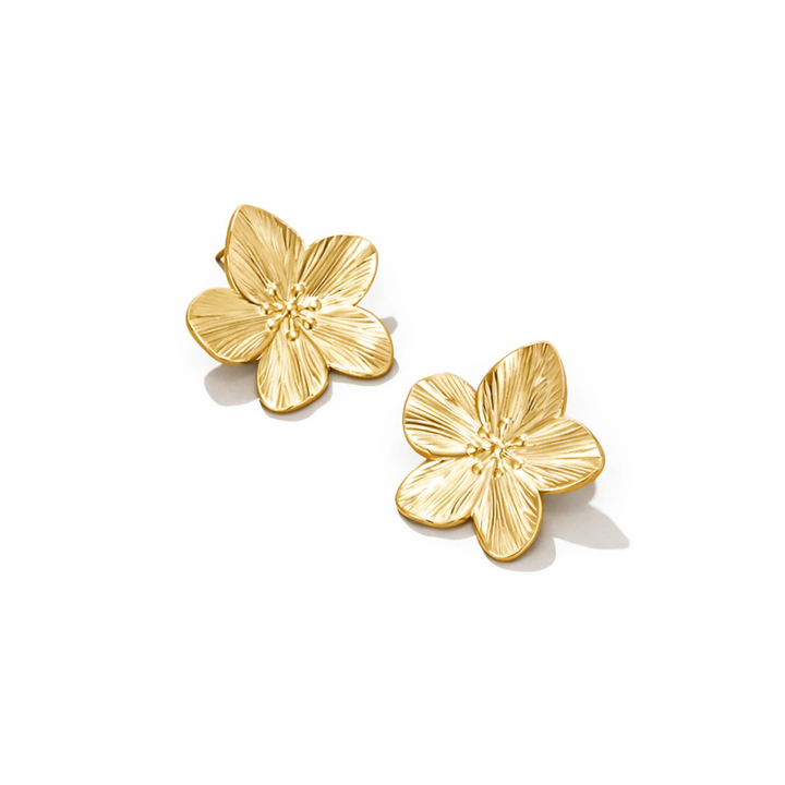 Boucles d'oreilles fleur en or