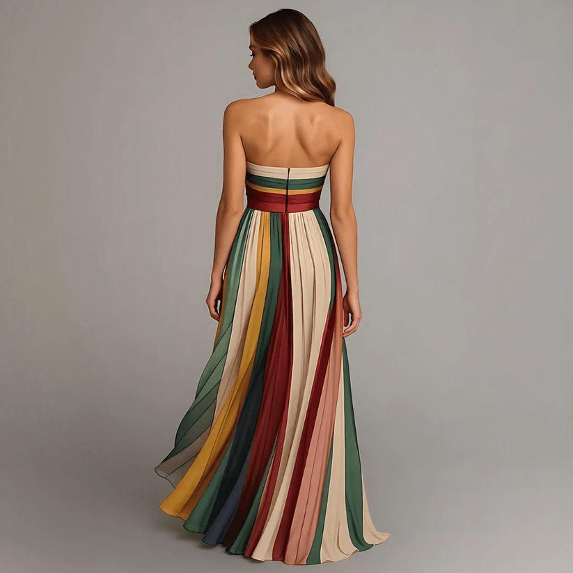 Robe longue colorée sans manches