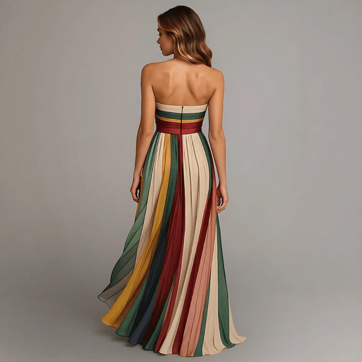 Robe longue colorée sans manches