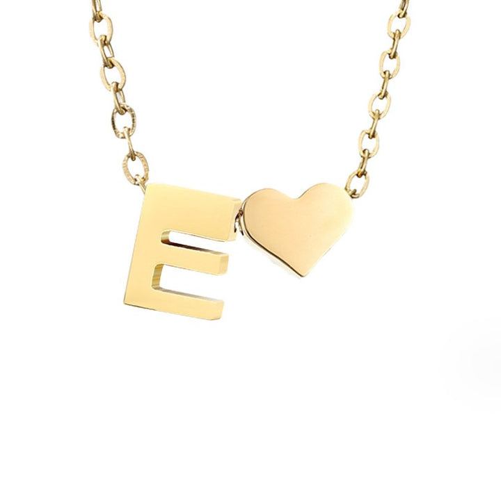 Collier Initial Intemporel avec Pendentif Cœur