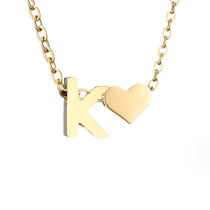 Collier Initial Intemporel avec Pendentif Cœur