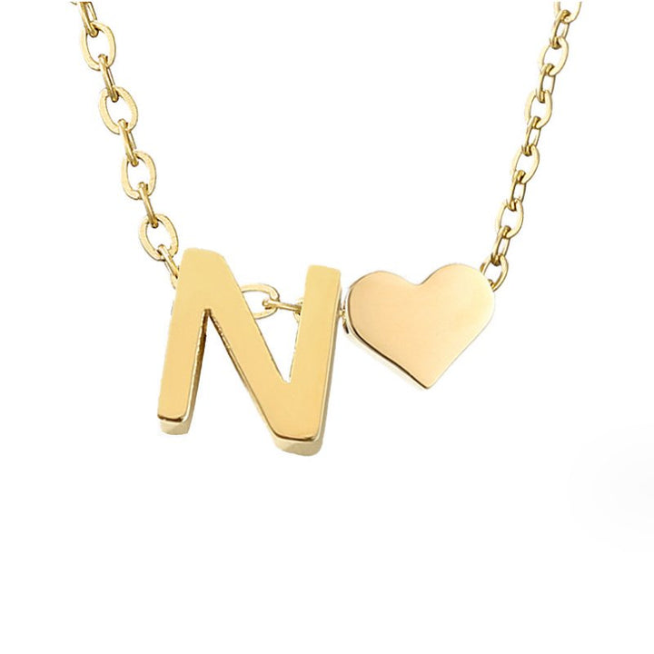 Collier Initial Intemporel avec Pendentif Cœur
