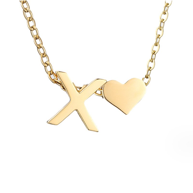 Collier Initial Intemporel avec Pendentif Cœur