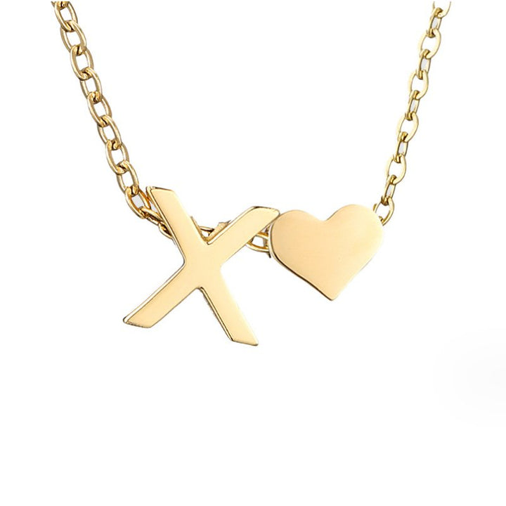 Collier Initial Intemporel avec Pendentif Cœur