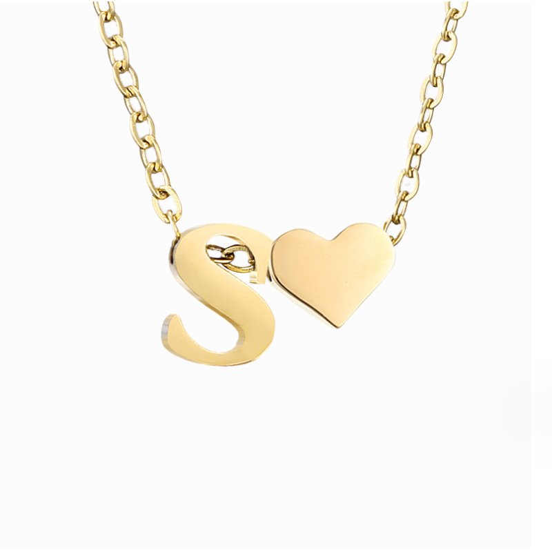 Collier Initial Intemporel avec Pendentif Cœur