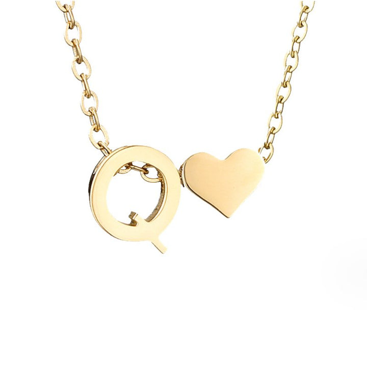 Collier Initial Intemporel avec Pendentif Cœur