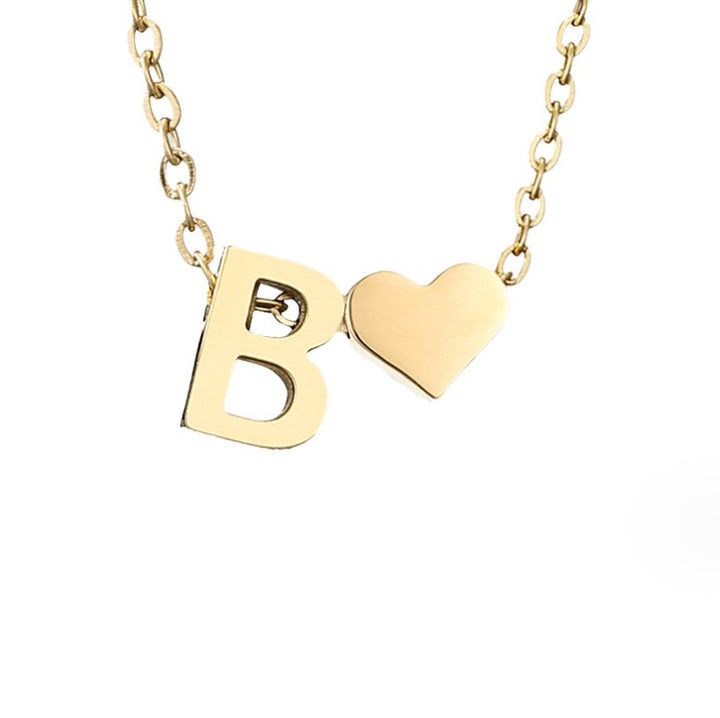 Collier Initial Intemporel avec Pendentif Cœur